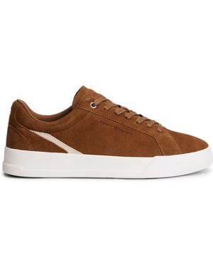 Tommy Hilfiger Suede Court Sneakers - Brown