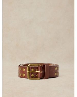 White Stuff Studded Leather Belt - Natural