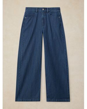 White Stuff Ayla Stripe Wide Leg Jeans - Blue