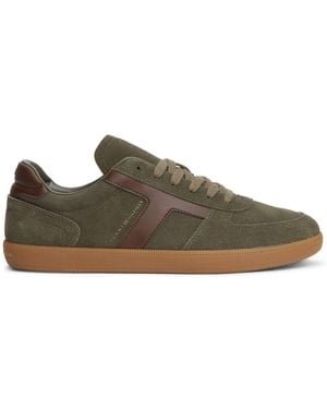 Tommy Hilfiger Suede Mixed Texture Sneakers - Green
