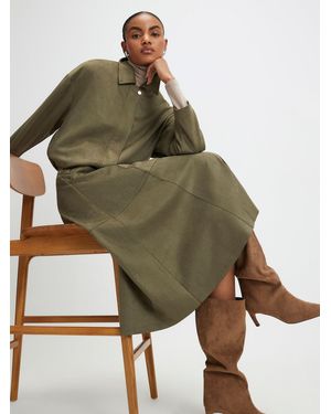 River Island Faux Suede Full Circle Midi Skirt - Green