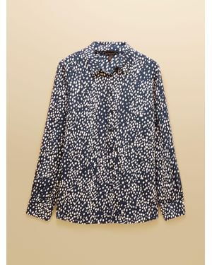 Joules Elvina Spot Satin Shirt - Blue