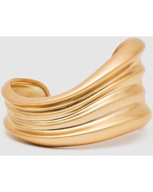Reiss Florence - Gold Tone Fluid Sculpted Cuff, One - Natural