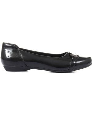 Pavers Ladies Wide Fit Slip On Pumps - Black