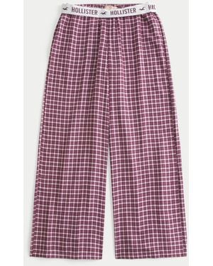 Hollister Low Rise Flannel Straight Leg Pajama Bottoms - Purple