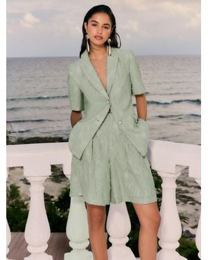 Friends Like These Petite Floral Burnout Bermuda Shorts - Gray