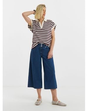 JD Williams Elasticated Waist Culotte Jeans - Blue