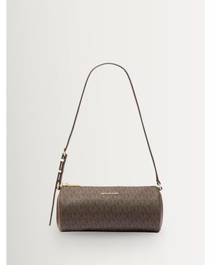 Michael Kors Michael Kors/Acorn Izzy Small Barrel Pouchette Bag - Natural
