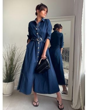 Style Cheat Daphne Shirt Dress - Blue