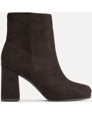 Linzi Merit Platform Block Heel Ankle Boots - Brown
