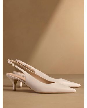 Russell & Bromley Hillcliffe Slingback Mid Court Shoes - Natural