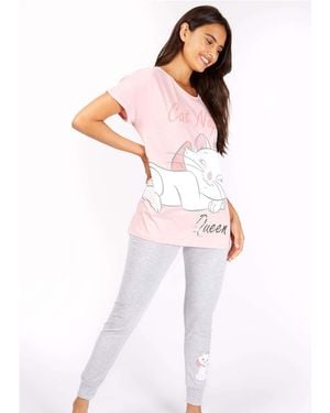 Character Marie Aristocat Disney Ladies 100% Cotton Pajamas - White