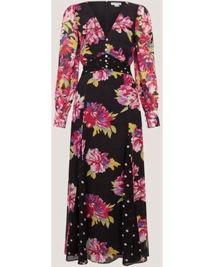 Monsoon Kiri Floral Print Maxi Dress - White