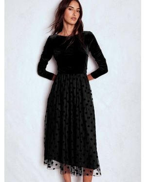 Boden Velvet Bodice Jersey Dress - Black