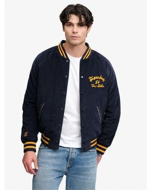 Superdry Cord Varsity Bomber Jacket - Blue