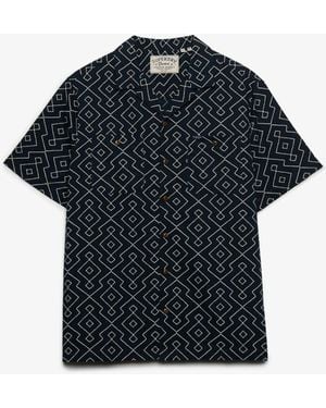 Superdry Premium Printed Beach Shirt - Blue