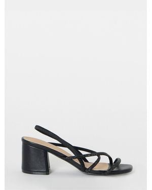 Simply Be Extra Wide Fit Strappy Low Block Heels Sandals - White