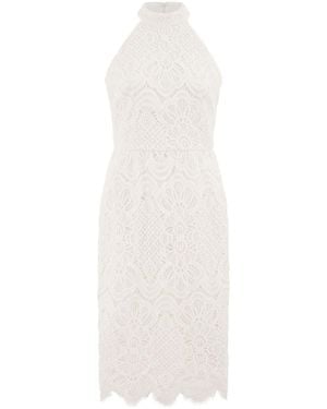 Yumi' Lace Halter Neck Dress - White