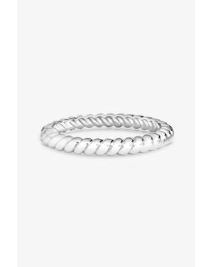 Jon Richard Plated Ridge Bangle - White