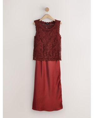 Next Sleeveless 2-In-1 Crochet Maxi Dress - Red