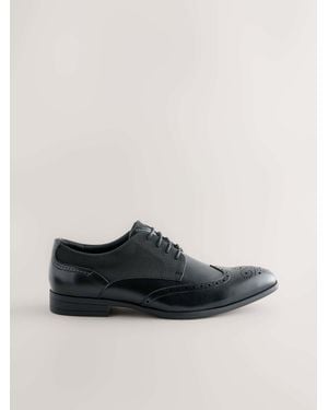 Next Standard Fit Brogue Shoes - Schwarz