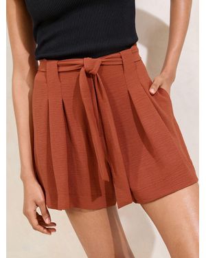 Lipsy Tie Waist Shorts - Orange