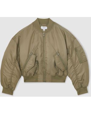 Reiss Juniper Technical Puffer Bomber Jacket - Green