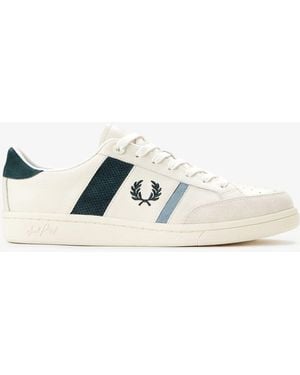 Fred Perry B725 Leather/Suede Trainers - White