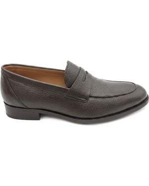 Jones Bootmaker Grain Standard Fit Leather Penny Loafers - Grey