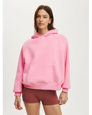 Cotton On Plush Premium Graphic Raglan Hoodie - Pink