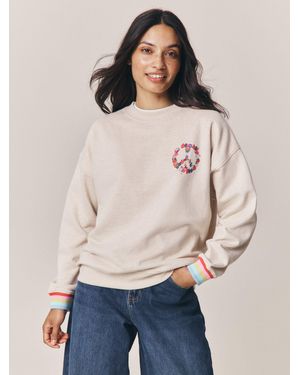 Little Bird by Jools Oliver Floral Peace Oversized Crew Neck Sweatshirt - Pink