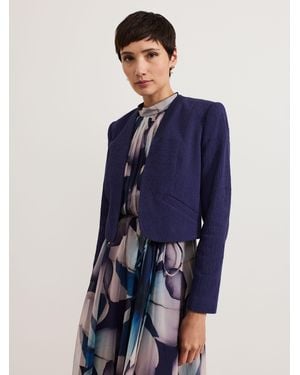 Phase Eight Olivia Textured Short Jacket - Blue