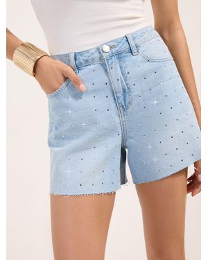 Friends Like These A Line Denim Shorts - Blue