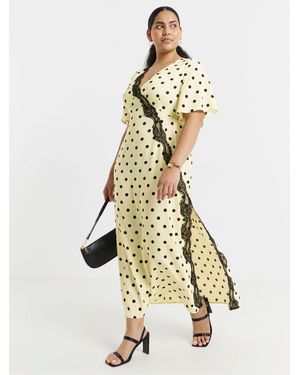 Simply Be Asymmetric Lace Detail Dress - Metallic