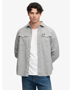 Superdry Herringbone Workwear Shirt - Grey