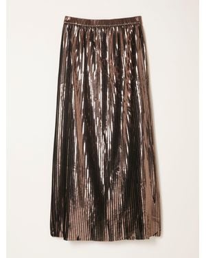 FatFace Fatface Talia Pleated Midi Skirt - Brown