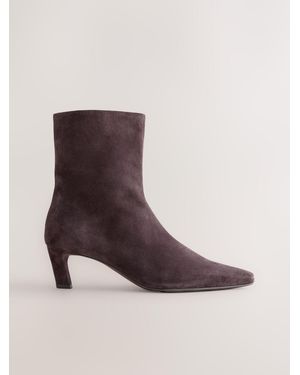 Next Forever Comfort Chisel Toe Heeled Ankle Boots - Brown