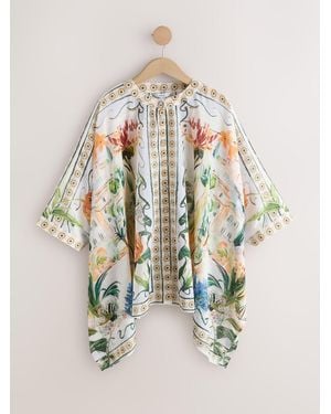 Next Printed Overhead Shirt Cover-Up - White