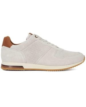 Dune Wide Fit Trilogy Perforated Runner Sneakers - White