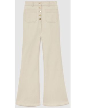 Reiss Cali - Ecru Petite Twin-pocket Button Flared Jeans, Us 22 - Natural