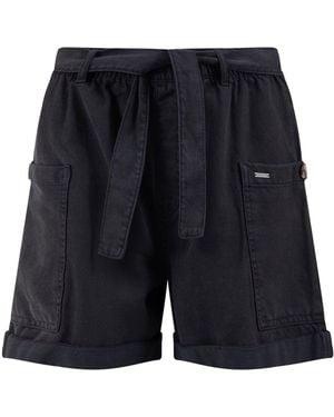 Weird Fish Cynthia Cotton Twill Shorts - Blue