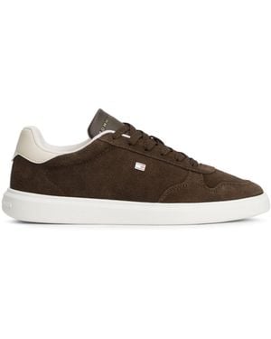 Tommy Hilfiger Lightweight Suede Court Sneakers - Brown