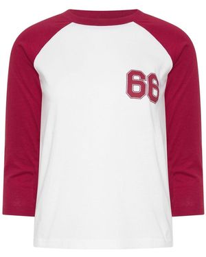 PixieGirl Petite Contrast Raglan Long Sleeve T-Shirt - Red