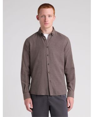 Remus Uomo Tapered Fit Long Sleeve Smart Shirt - Braun