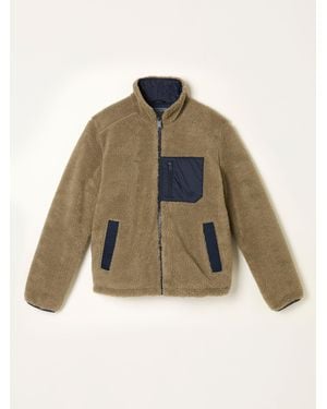 FatFace Fatface Tromso Khaki Fleece Jacket - Natural