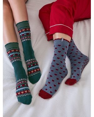 Totes Original Slipper Socks 2 Pack - Blue