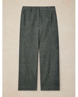 White Stuff Belle Tweedy Wide Leg Pants - Green