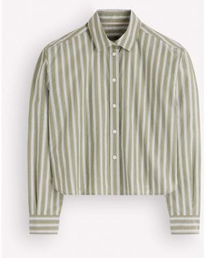Boden Sienna Crop Relax Cotton Shirt - White