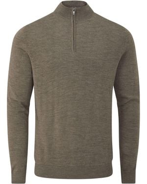Skopes Miles Merino Blend Quarter Zip Jumper - Grey