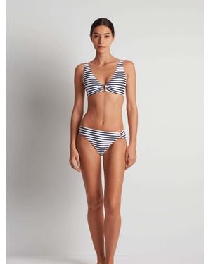 Ralph Lauren Luxe Stripe Ring Side Hipsters - White